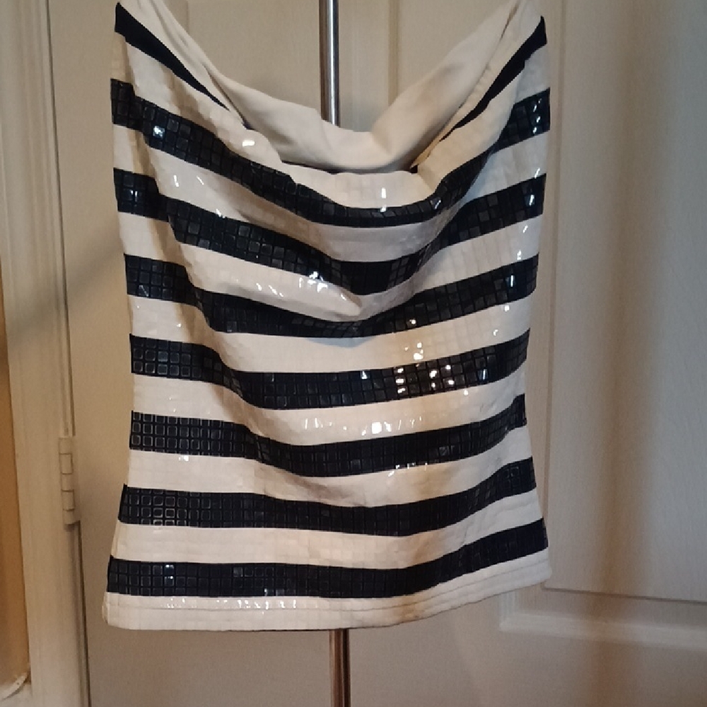 The Limited Black and White Striped Tank Top